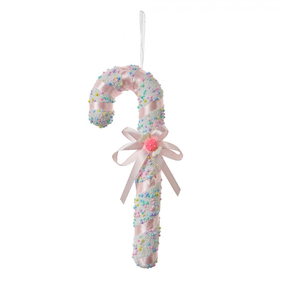Christmas Ornament Candy Cane 10x3x26 Cm White Plastic - 10*3*26 cm Clayre & Eef Christmas Ornament Candy Cane 10x3x26 Cm White Plastic - 10*3*26 cm Clayre & Eef
