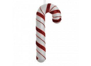 Christmas Ornament Candy Cane 20 Cm White Red Plastic - 8*3*20 cm