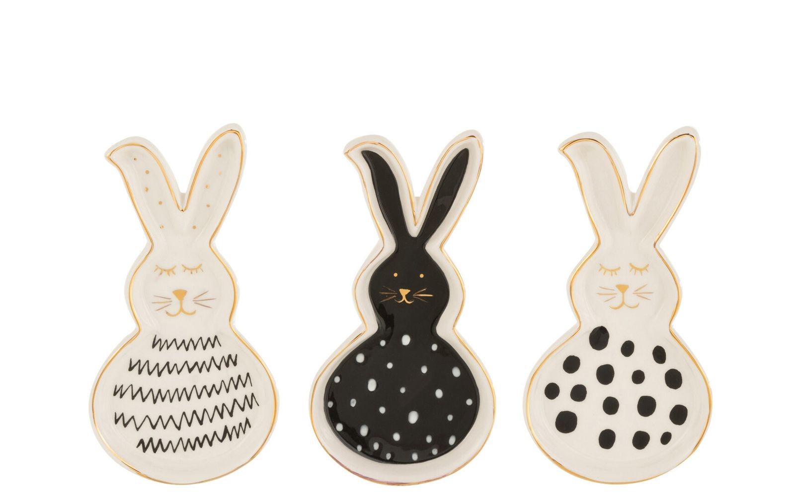 3ks keramický talířek ve tvaru králíčků Rabbit - 7*1,5*13,5 cm