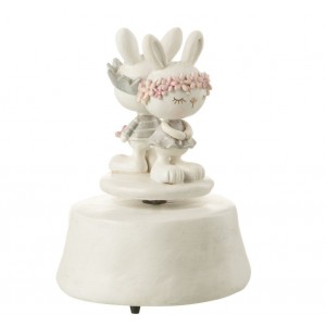 Natahovací hrací kolotoč s králíčky Music Box Rabbits - Ø 10*15 cm