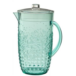 Modrý plastový džbán s víkem Aqua Blue - 20* Ø 13,5*23cm / 2,5L