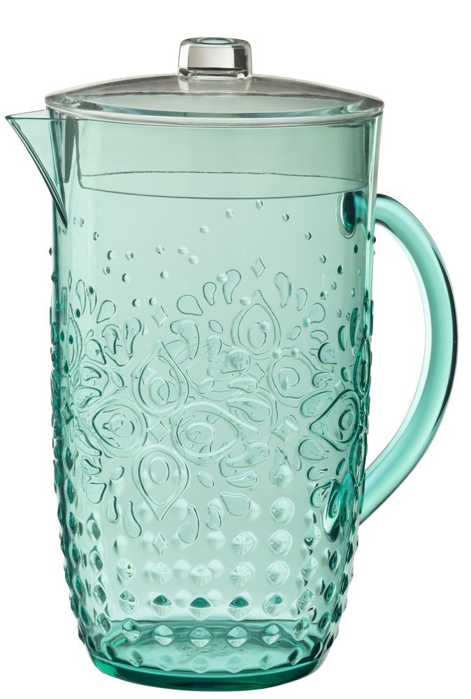 Modrý plastový džbán s víkem Aqua Blue - 20* Ø 13,5*23cm / 2,5L