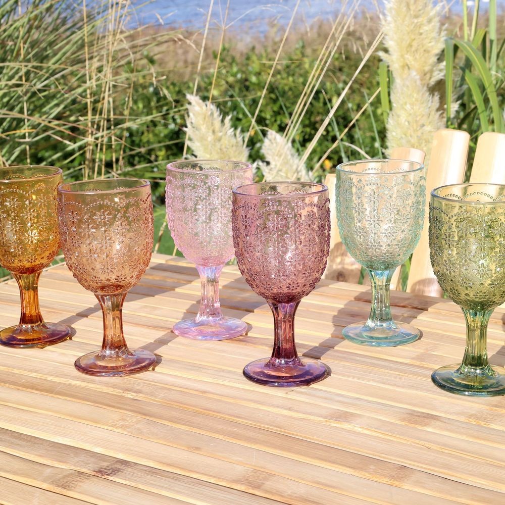 Set 6ks barevných skleniček na víno Saint-Émilion - Ø 7,5*14 cm / 230ml