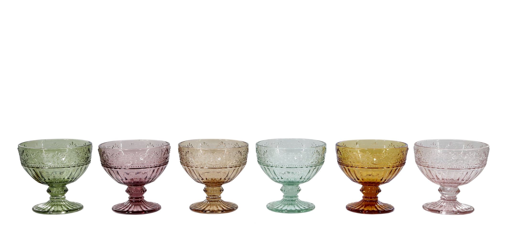 Set 6ks barevných misek na noze Saint-Émilion - Ø 10,5*10 cm / 260ml