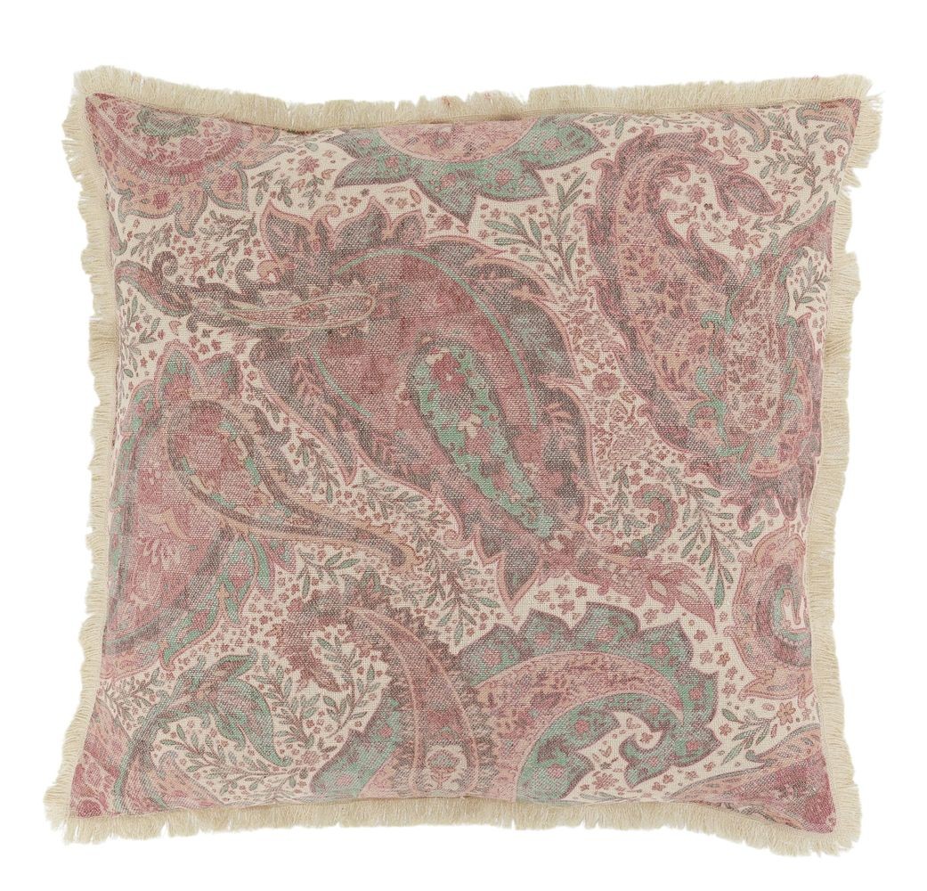 Růžový povlak na polštář paisley vzor Aix Wild Flowers - 50*50 cm