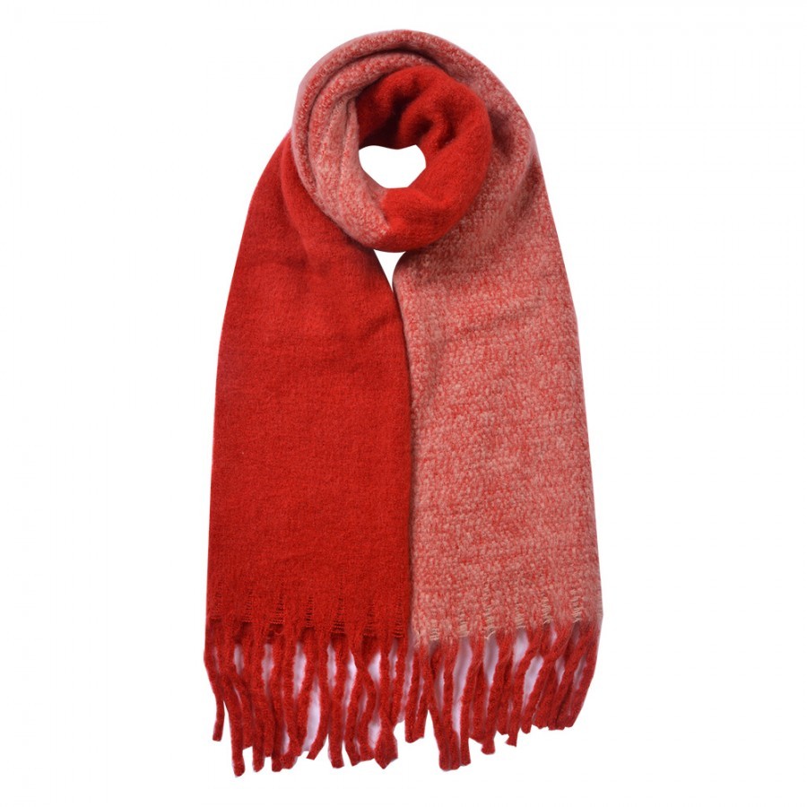 Winter Scarf Women 40x240 Cm Red Synthetic - 40*240 cm