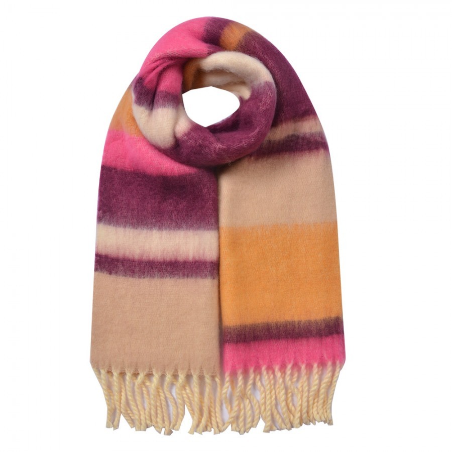 Winter Scarf Women 37x210 Cm Yellow Synthetic - 37*210 cm