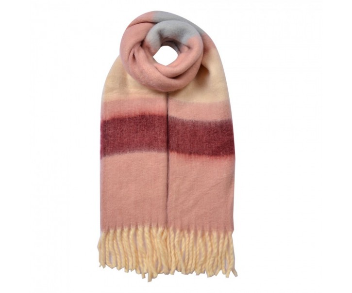 Winter Scarf Women 37x210 Cm Pink Synthetic - 37*210 cm Clayre & Eef