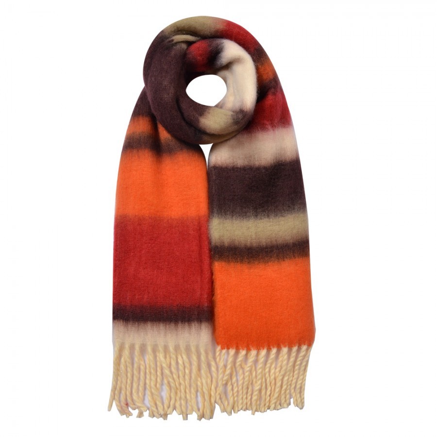 Winter Scarf Women 37x210 Cm Brown Synthetic - 37*210 cm