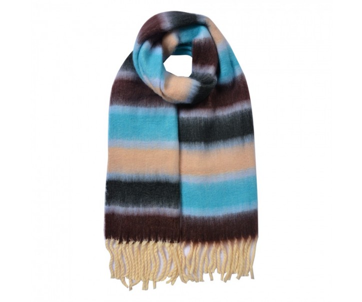 Winter Scarf Women 37x210 Cm Blue Synthetic - 37*210 cm Clayre & Eef