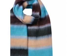 Winter Scarf Women 37x210 Cm Blue Synthetic - 37*210 cm