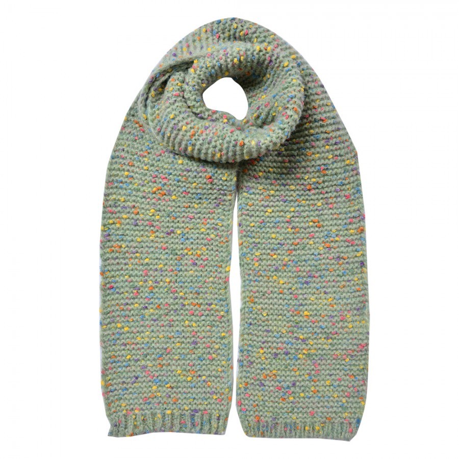 Winter Scarf Women 14x146 Cm Green Synthetic - 14*146 cm