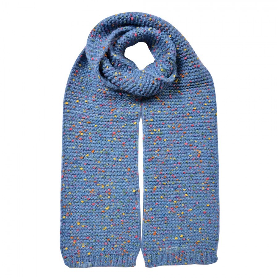 Winter Scarf Women 14x146 Cm Blue Synthetic - 14*146 cm