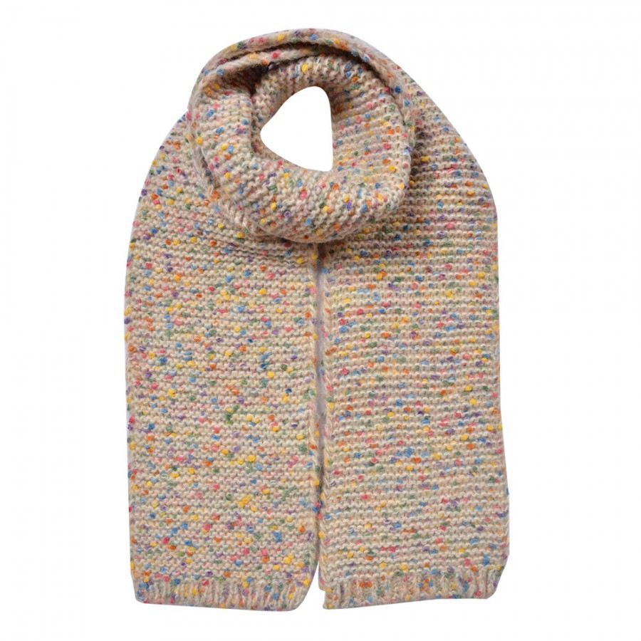 Winter Scarf Women 14x146 Cm Beige Synthetic - 14*146 cm