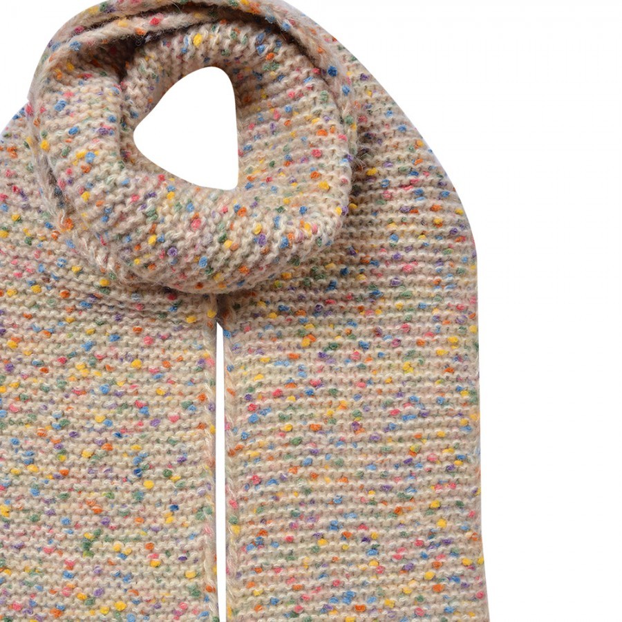 Winter Scarf Women 14x146 Cm Beige Synthetic - 14*146 cm Clayre & Eef Winter Scarf Women 14x146 Cm Beige Synthetic - 14*146 cm Clayre & Eef