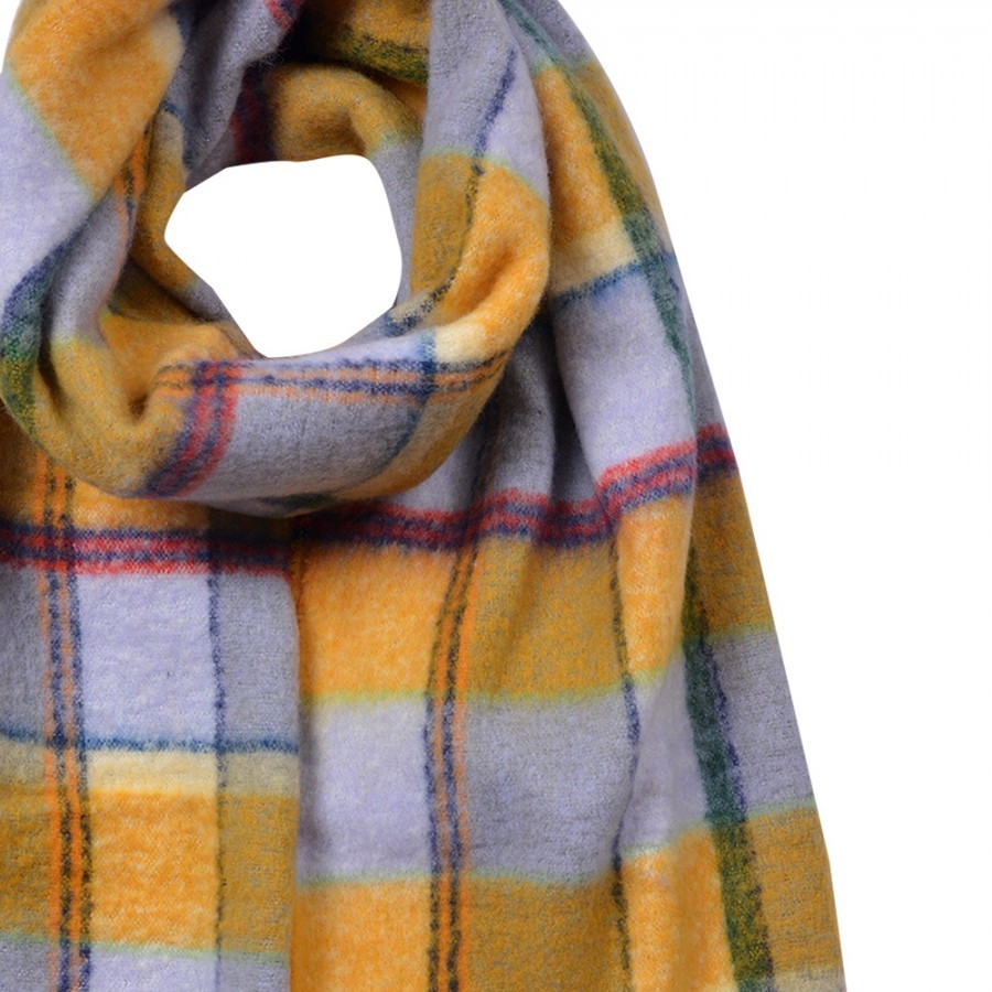 Winter Scarf Women 50x200 Cm Yellow Synthetic - 50*200 cm Clayre & Eef Winter Scarf Women 50x200 Cm Yellow Synthetic - 50*200 cm Clayre & Eef