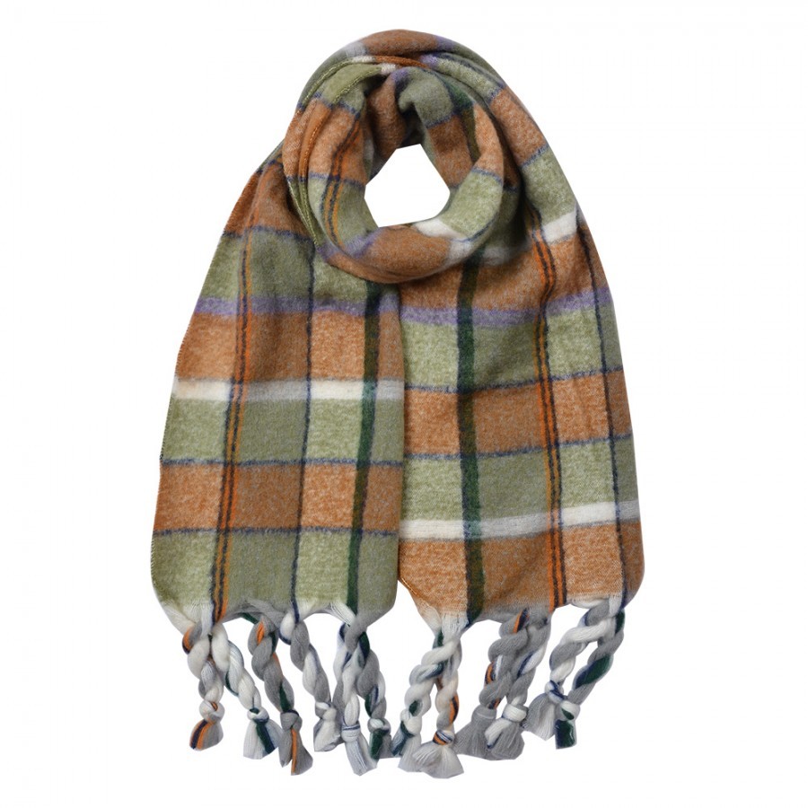 Winter Scarf Women 50x200 Cm Green Synthetic - 50*200 cm