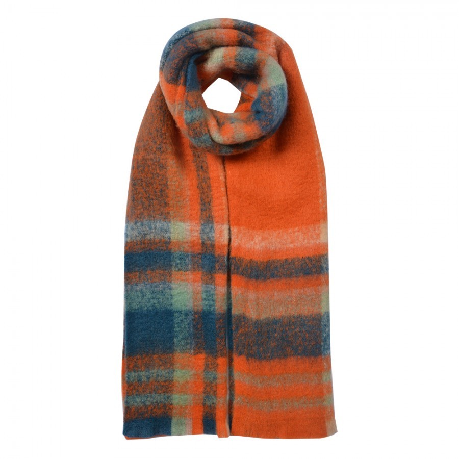 Winter Scarf Women 35x212 Cm Orange Synthetic - 35*212 cm