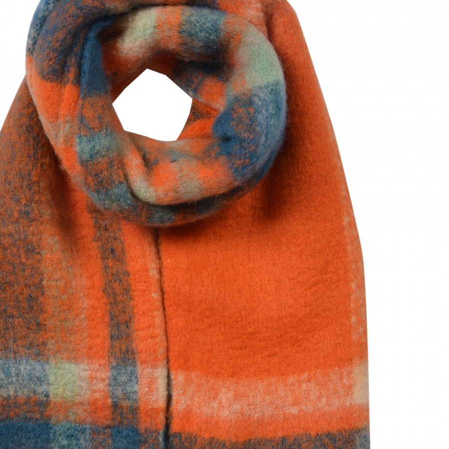 Winter Scarf Women 35x212 Cm Orange Synthetic - 35*212 cm