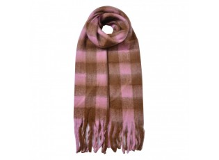 Winter Scarf Women 39x200 Cm Pink Synthetic - 39*200 cm