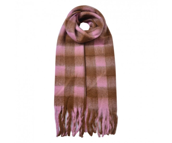 Winter Scarf Women 39x200 Cm Pink Synthetic - 39*200 cm Clayre & Eef