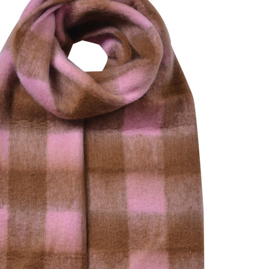 Winter Scarf Women 39x200 Cm Pink Synthetic - 39*200 cm Clayre & Eef Winter Scarf Women 39x200 Cm Pink Synthetic - 39*200 cm Clayre & Eef