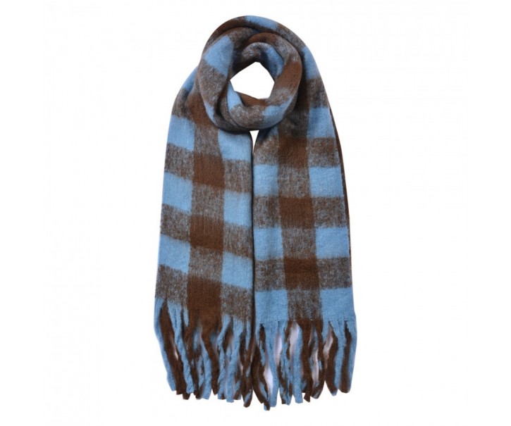 Winter Scarf Women 39x200 Cm Blue Synthetic - 39*200 cm Clayre & Eef