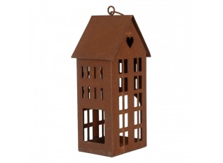 Rezavý svícen ve tvaru domku Rustic Charm - 13*11*30 cm