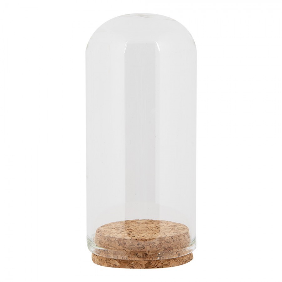 Skleněný poklop s korkovou zátkou Tarry - Ø 5*10 cm