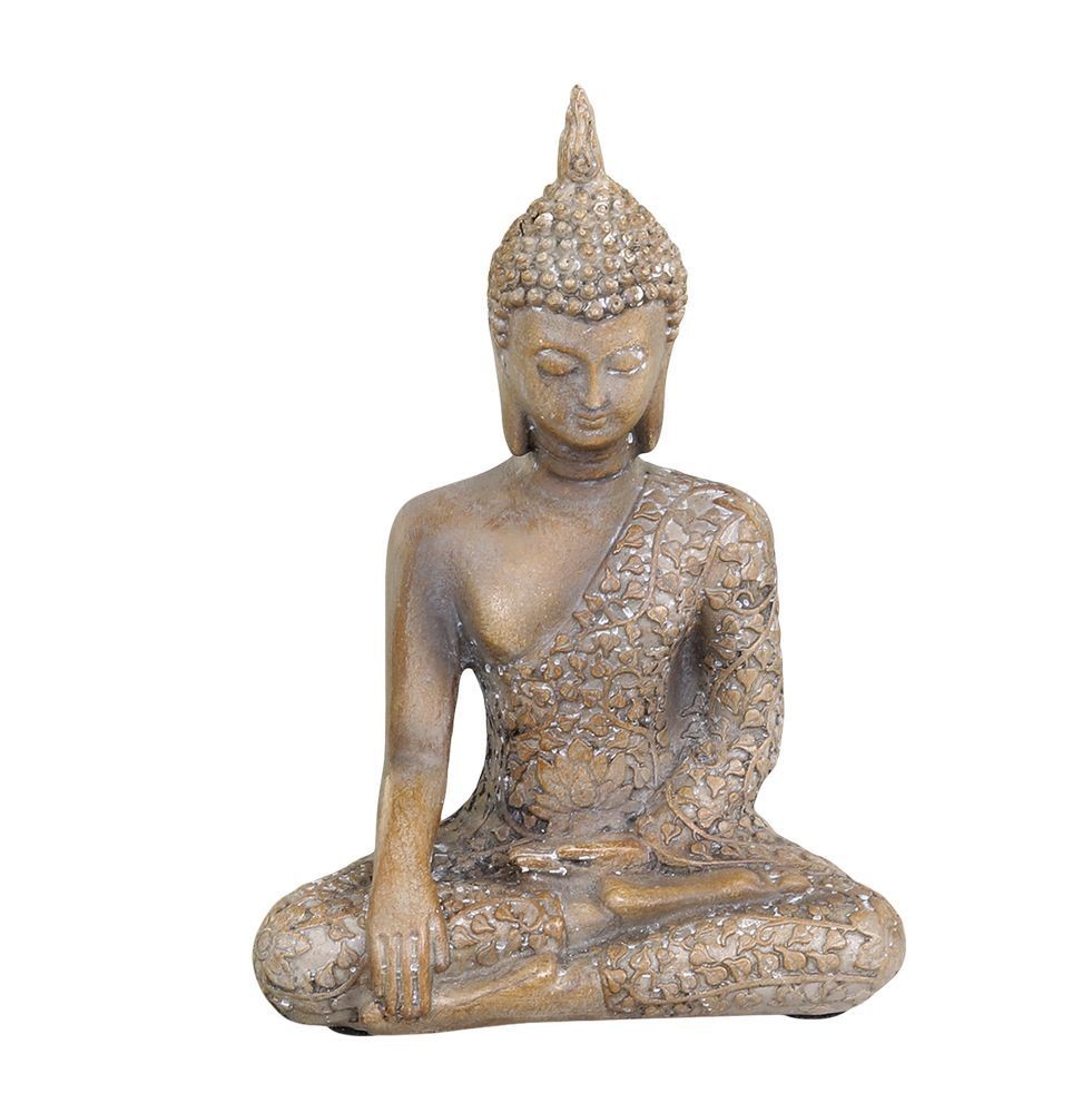 Béžová antik dekorace sedící Buddha - 10*5*13 cm