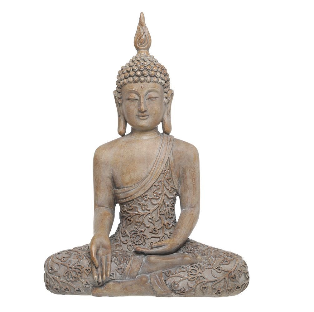Béžová antik dekorace sedící Buddha - 30*16*41 cm