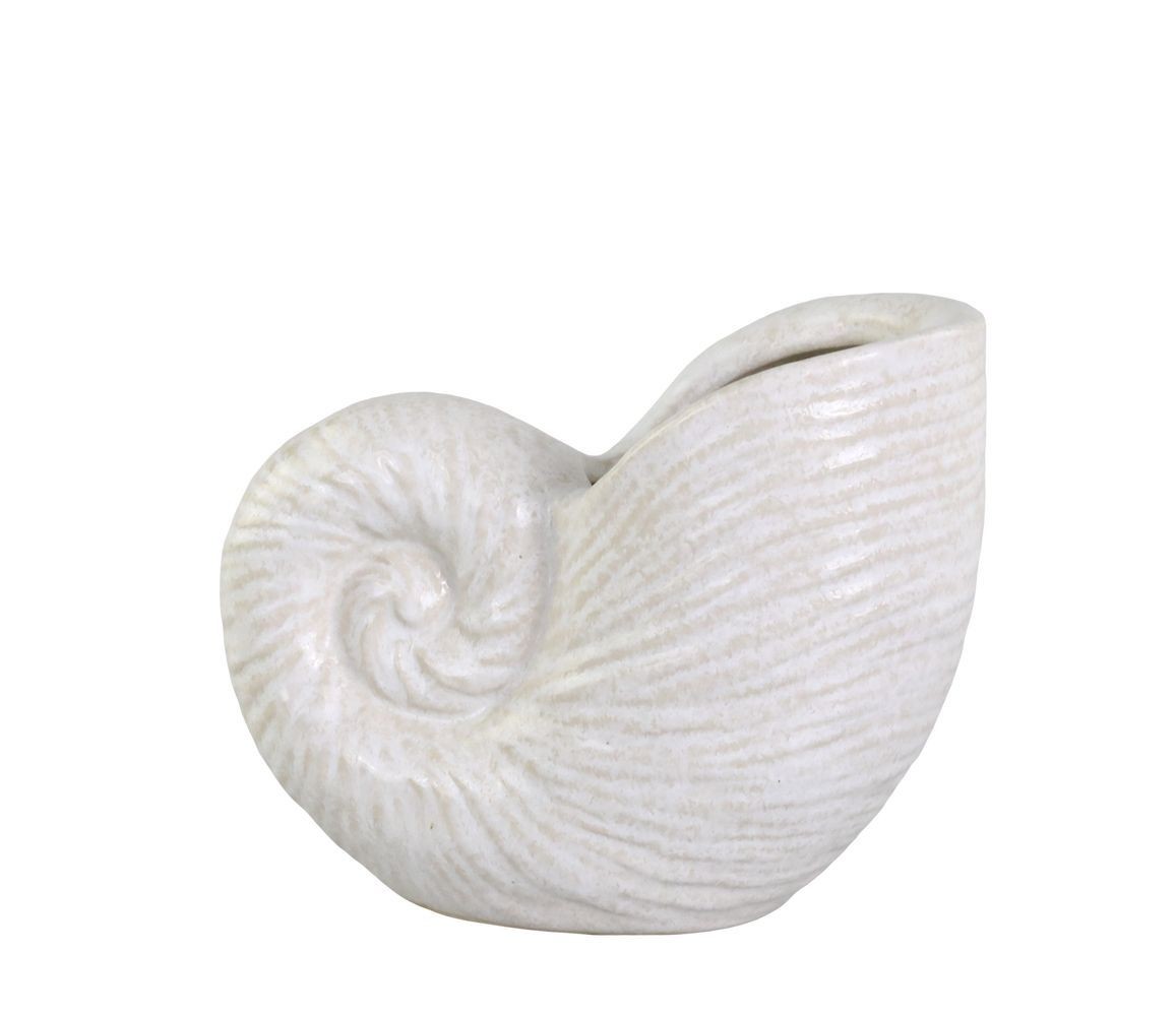 Krémová antik keramická dekorace váza mušle Shells - 17*10*14 cm