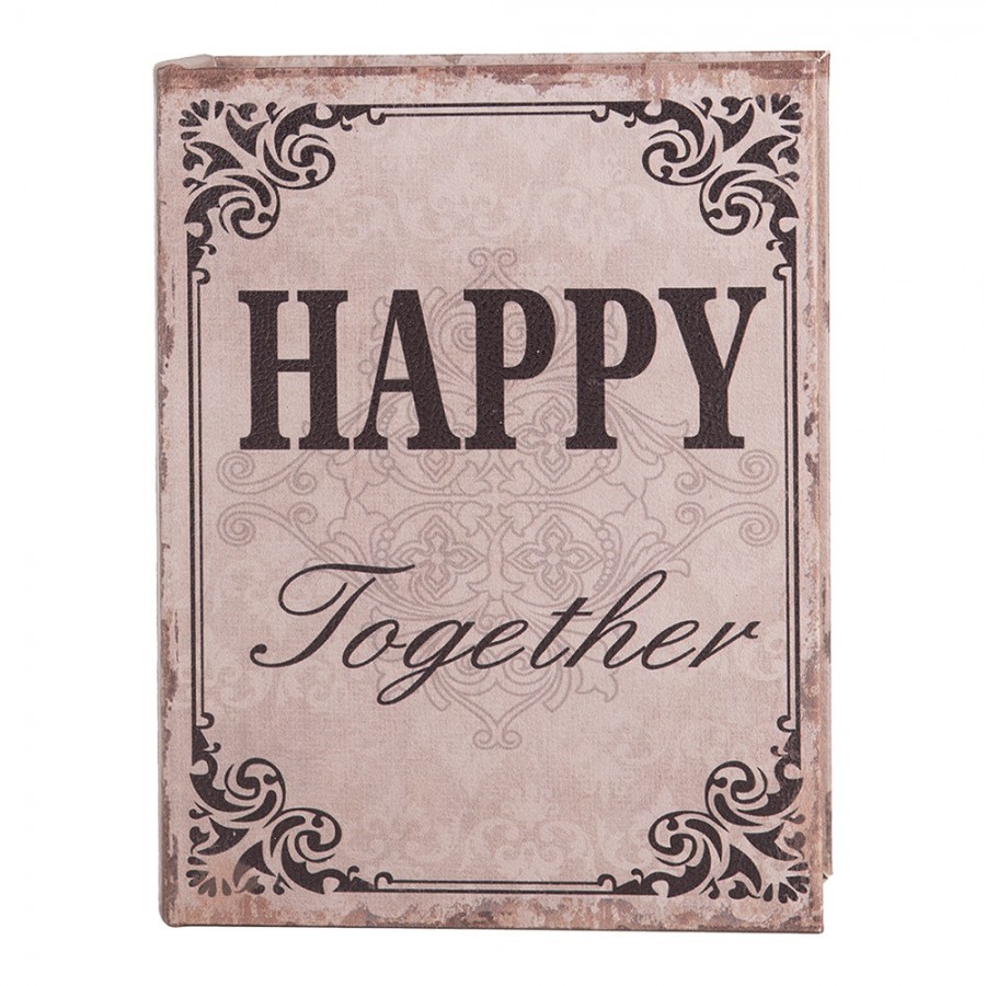 3ks úložný box kniha Happy Together - 27*22*7 / 22*17*6 / 17*12*4 cm