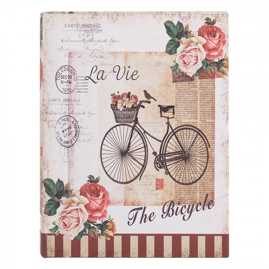 3ks béžový úložný box kniha Bicycle - 27*22*7 / 22*17*6 / 17*12*4 cm