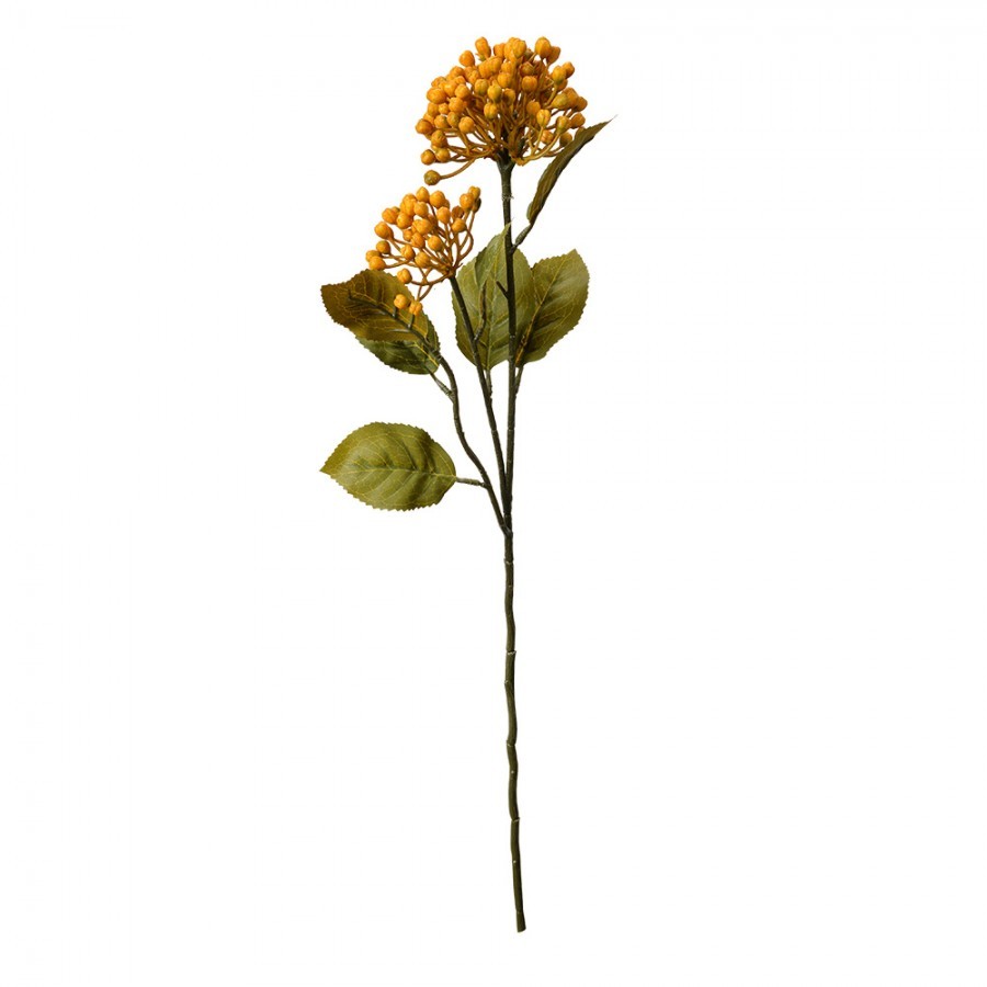 Dekorace oranžová umělá květina poupata hortenzie - 8*7*53 cm