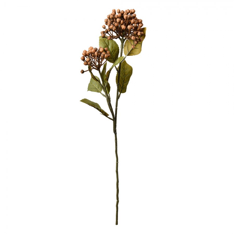 Dekorace hnědá umělá květina poupata hortenzie - 8*7*53 cm