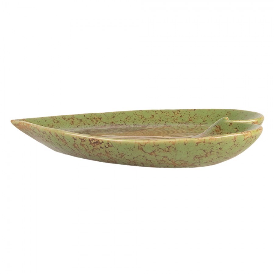 Dekorační keramický talířek ve tvaru listu Retro Uniq - 15*11*2 cm