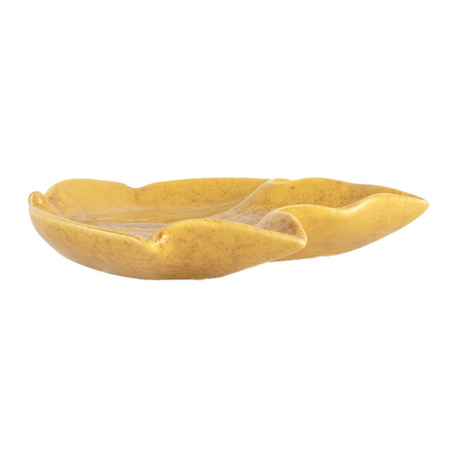 Dekorační keramický talířek ve tvaru listu Retro Uniq - 14*13*2 cm