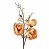 Dekorace umělá větvička Magnólie s oranžovými květy - 20*20*106 cm