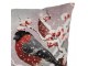 Šedý povlak na polštář s ptáčky hýla na stromku Christmas - 45*45 cm