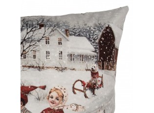 Povlak na polštář s dětmi na sáňkách Christmas - 45*45 cm