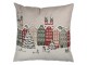 Béžový povlak na polštář s domky Amsterdam Christmas - 45*45 cm