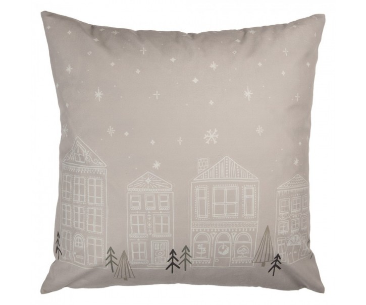 Béžový povlak na polštář Amsterdam Christmas - 45*45 cm