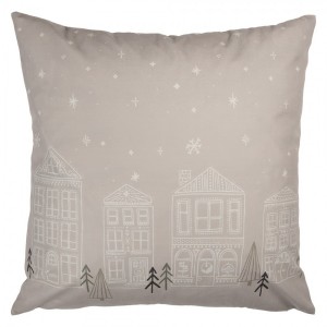 Béžový povlak na polštář Amsterdam Christmas - 45*45 cm