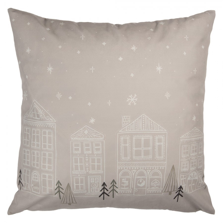 Béžový povlak na polštář Amsterdam Christmas - 45*45 cm