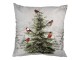 Bílý povlak na polštář s ptáčky na stromku Christmas - 45*45 cm