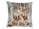 Béžový povlak na polštář s jelení rodinou Deer Christmas - 45*45 cm Clayre & Eef