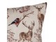 Béžový povlak na polštář s ptáčky a jeleny Deer Christmas - 45*45 cm