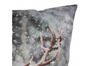 Šedý povlak na polštář s jelenem Deer Christmas - 45*45 cm