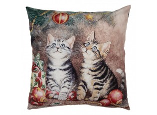 Povlak na polštář s kočkami u stromku Christmas - 45*45 cm